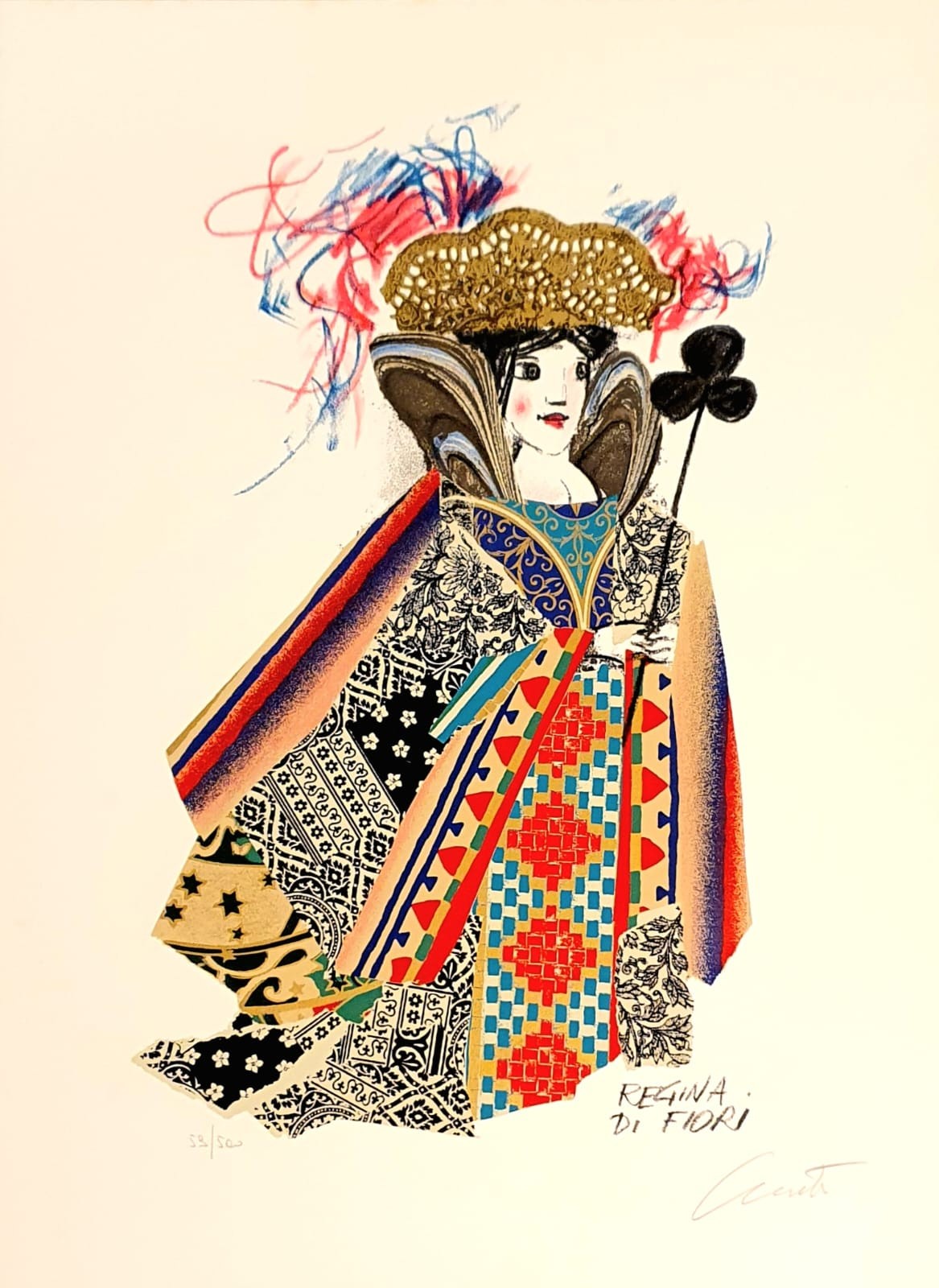 EMANUELE LUZZATI - Regina e Fante di Fiori