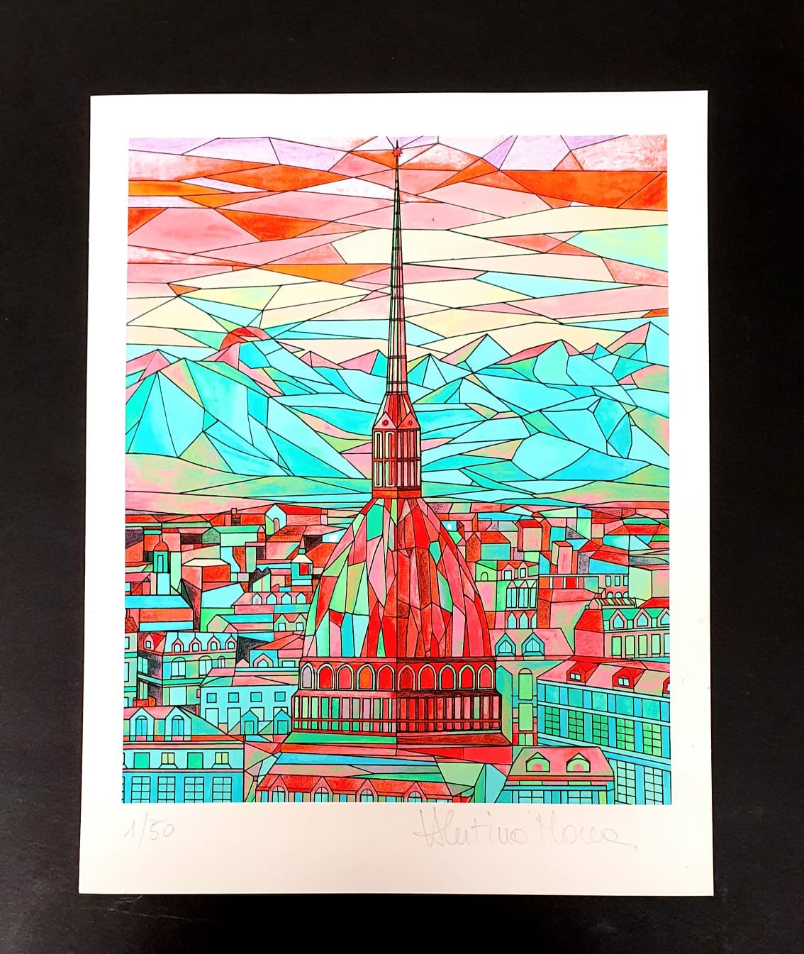 VALENTINA MOREA Mole Antonelliana Frammenti Rossi 23x30 cm