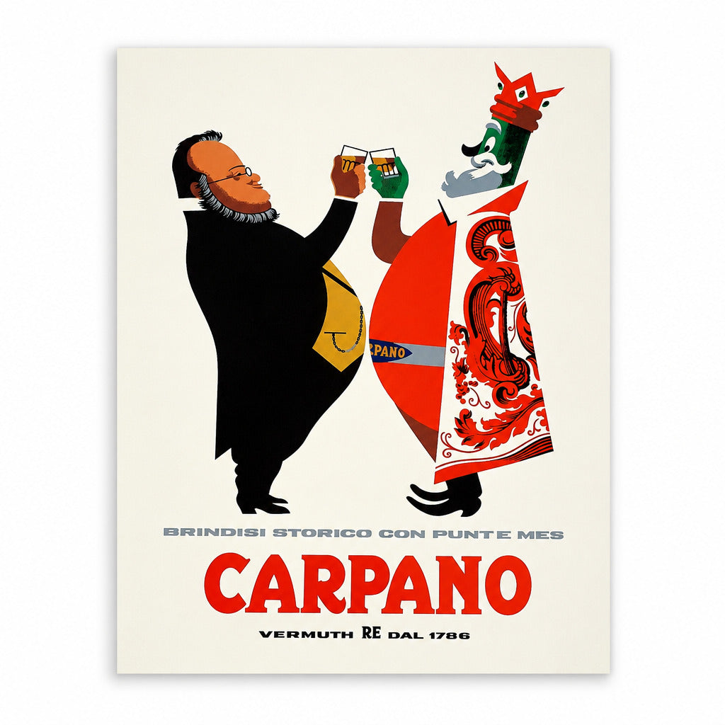 ARMANDO TESTA - Carpano Cavour- Brindisi Storico con Punt e Mes versione con Camillo Benso Conte di Cavour 70x100 cm