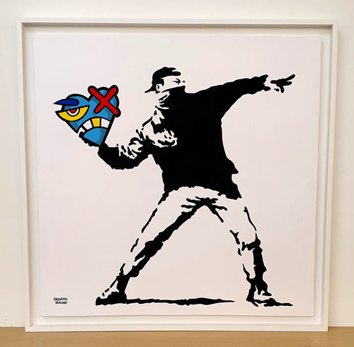 ALEANDRO RONCARÀ - No title (L289RY) Omaggio a Bansky