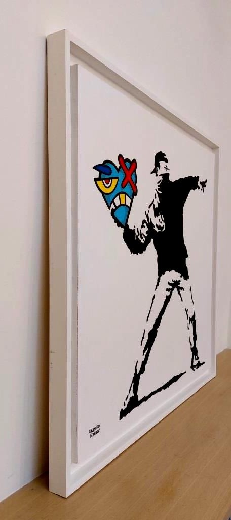 ALEANDRO RONCARÀ - No title (L289RY) Omaggio a Bansky