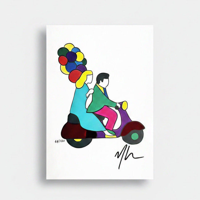 MARCO LODOLA - Coppia in Vespa con Palloncini