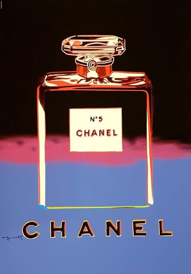 ANDY WARHOL - Chanel N.5 - Rosa lilla e nero