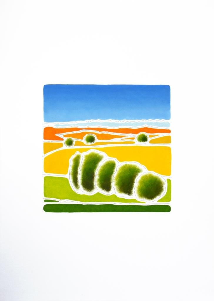 MERY RIGO - Paesaggio italiano, pomeriggio a Tonco - Serigrafia